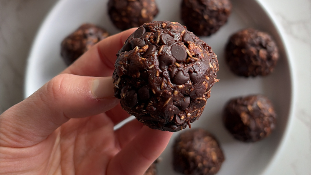 No Bake Brownie Batter Protein Balls