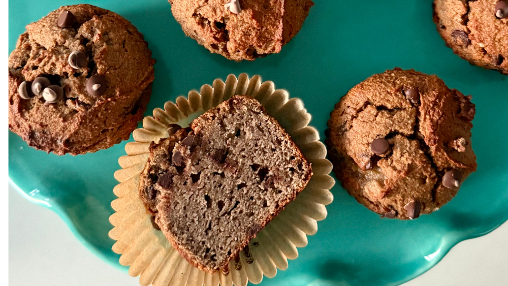 Morning Joy Chocolate Banana Protein Muffins ft. 3MB