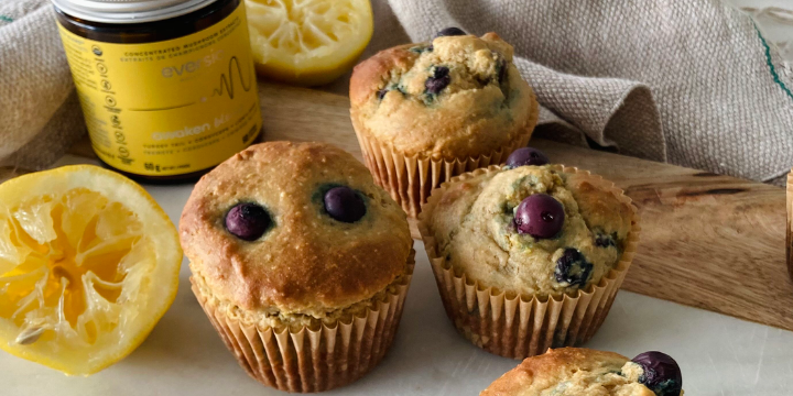 Low Sugar Lemon Blueberry Muffins