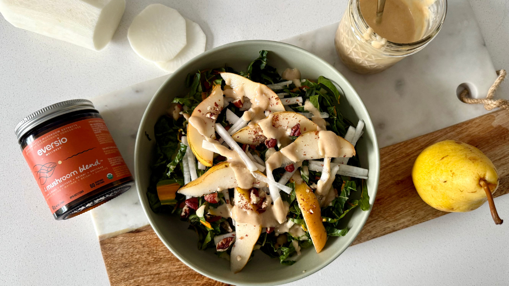 Pear & Daikon Salad with Tahini Dressing ft. 4MB