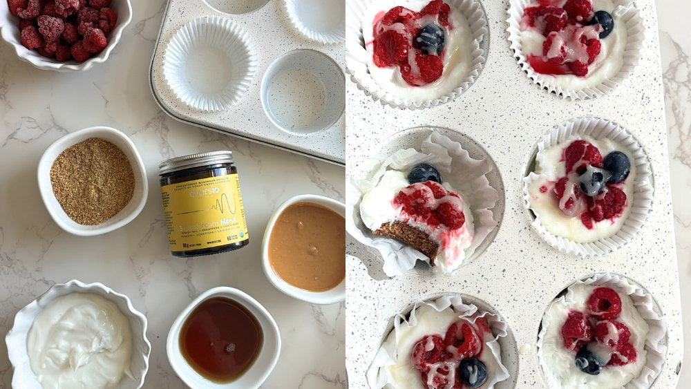 Frozen Yogurt Cups with Fruit and Granola