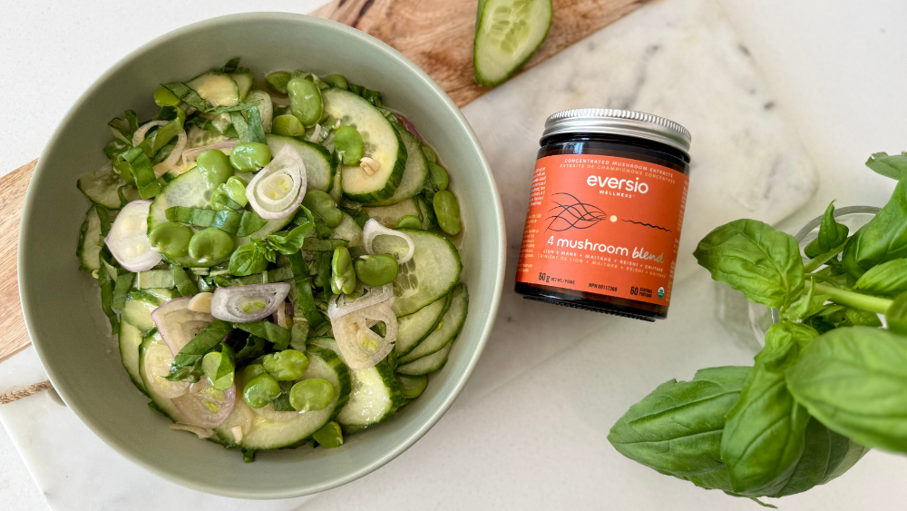 Basil, Lima Bean & Cucumber Salad with 4MB