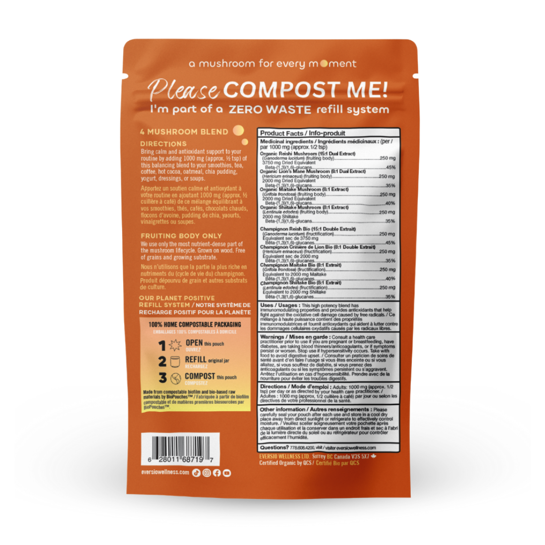 4 Mushroom Blend - (The Balance Blend) - Organic Extracts