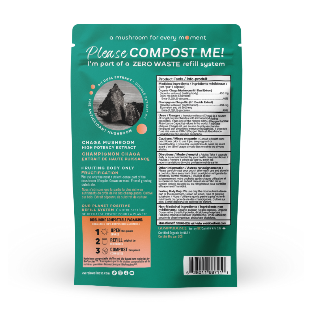 Chaga (Protect Now) - Organic Chaga 8:1 Dual Extract Capsules