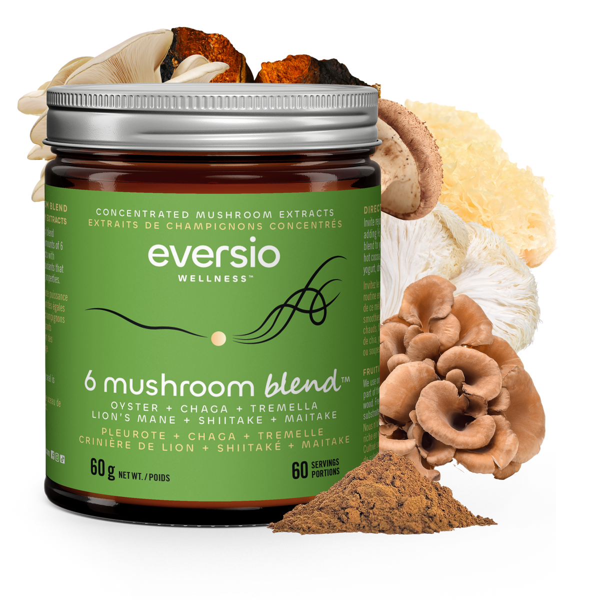 Mushroom Extracts, 6 Mushroom Powder Blend