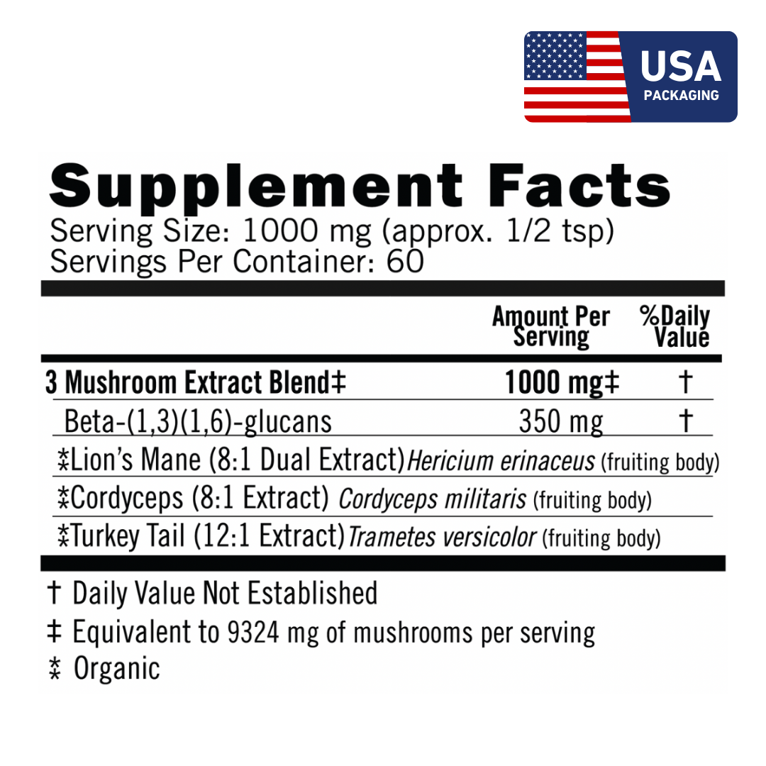 3 Mushroom Blend - (The Awaken Blend) - Organic Extracts