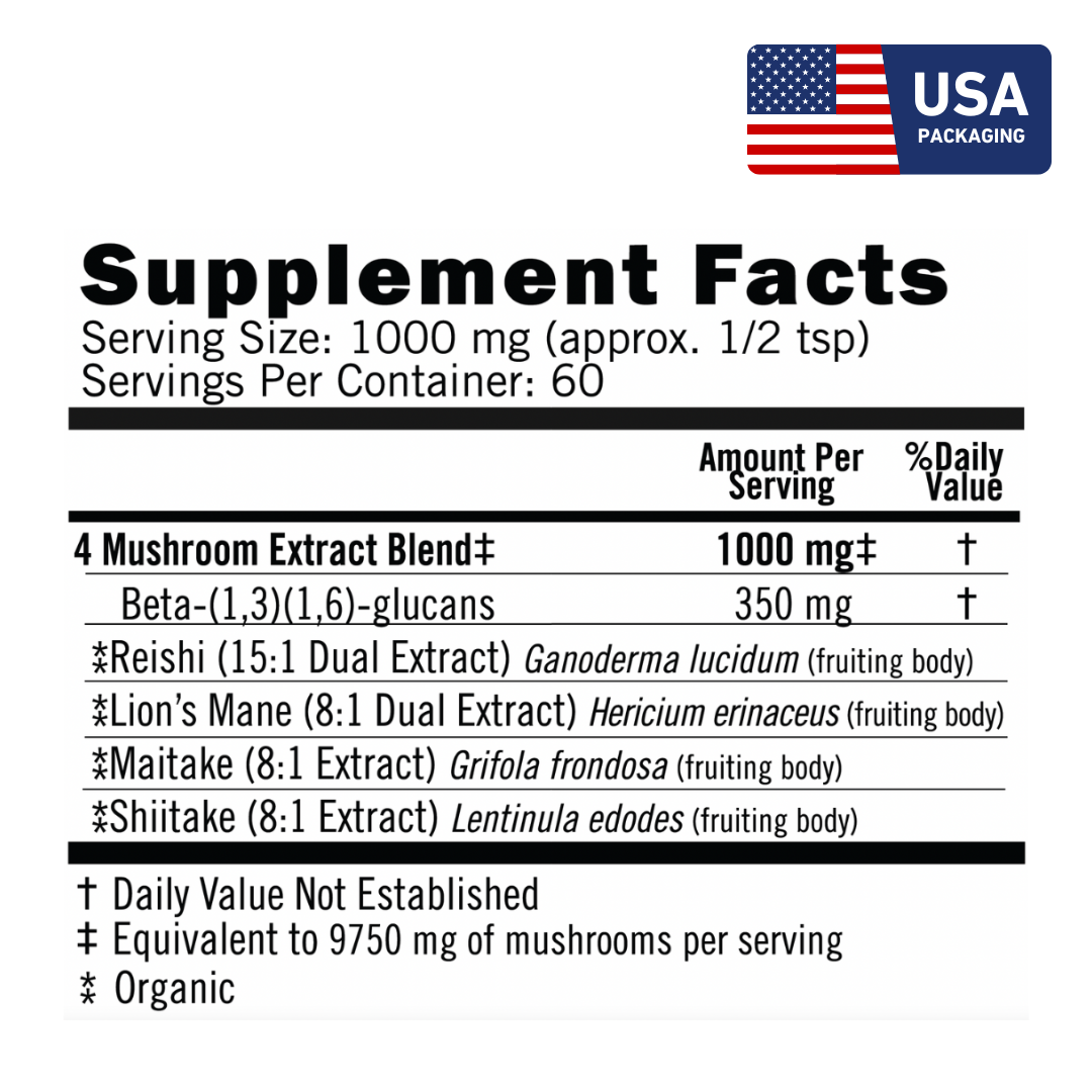 4 Mushroom Blend - (The Balance Blend) - Organic Extracts
