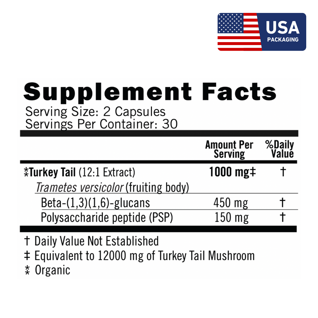Turkey Tail (Defend Now) - Organic Turkey Tail 12:1 Extract Capsules