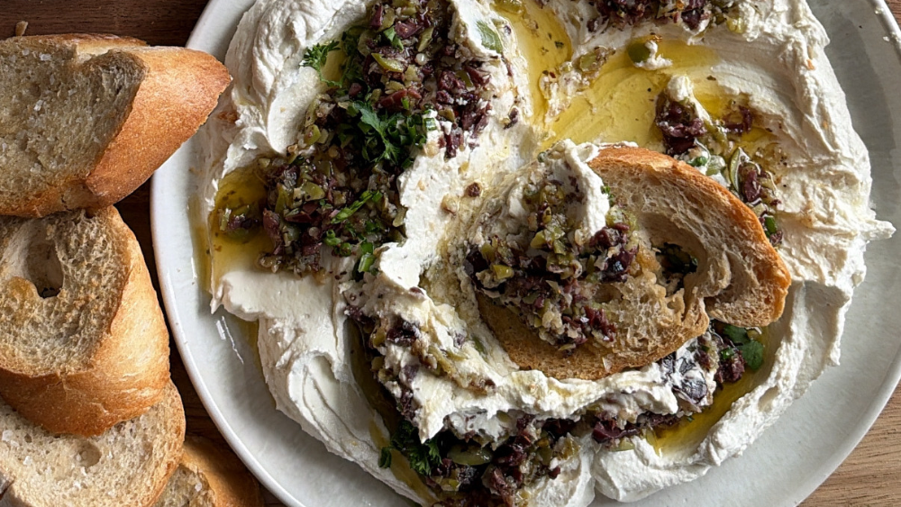 Whipped Goat Cheese & Warm Olive Tapenade ft. 5MB